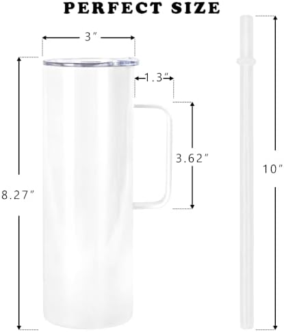 20 oz Sublimation Tumblers with Handle, 8 Pack - Image 4