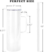 20 oz Sublimation Tumblers with Handle, 8 Pack - Image 4