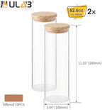 ULAB 3.5mm Thick Glass Food Container Set with Lid, 62.6 OZ Clear Storage Jar, Pack of 2, Glass Airtight Canisters set for Cookie, Pasta, Coffee Beans, USJ1005 - Image 5