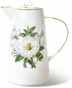 Water Pitcher 1200ML Water Pitcher with Lid and Handle Bone China Tea Kettle Vintage Water Jug Kitchen Cold Or Hot Beverages Coffee Juice Pot Water Jug(White) by Unknown