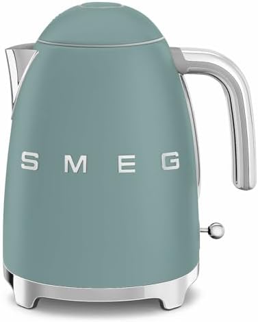 SMEG KLF03 Electric Kettle 1.7L (7 Cup), Retro Hot Water Boiler for Tea & Coffee, Fast Boiling, Auto Shut-Off, Soft Open Lid, 360° Swivel Base Countertop Kettle – Matte Jade by Unknown