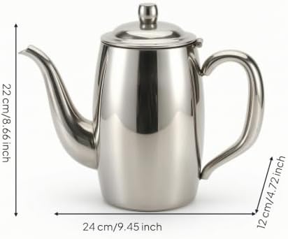 Yajuyi Stainless Steel Pitcher Gooseneck Kettle Water Kettle Coffee Pot Teapot With Stream Spout Thick Wall 304 Stainless Steel Shiny Body Suitable for pour over coffee use, 1.6L - Image 2