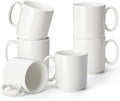 vancasso Porcelain Coffee Mugs Set of 6, 16 oz Coffee Cups for Latte, Cappuccino, Tea & Hot Cocoa, Modern Minimalist Mug Set for Home & Office, Microwave & Dishwasher Safe, White by vancasso