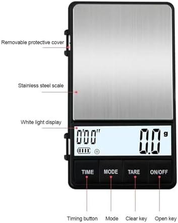 Digital Scale, LCD Digital Timing Coffee Scale, 1Kg/0.1g Pocket Small Household Electronic Gram, Jewelry Multifunctional Weighing - Image 3