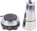 Stovetop Espresso Coffee Maker 6 Cups 300ml Italian Coffee Maker Stainless Steel Moka Coffee Pot 7.68 * 4.92 * 3.74inch with Electric Stove by Unknown