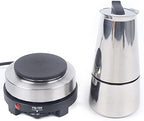 Stovetop Espresso Coffee Maker 6 Cups 300ml Italian Coffee Maker Stainless Steel Moka Coffee Pot 7.68 * 4.92 * 3.74inch with Electric Stove by Unknown