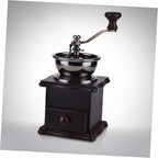 Vintage Style Manual Coffee Grinder Wooden Burr Mill Hand Coffee Beans Grinding Machine with Ceramic Burr for Home Use Dark Brown - Image 2