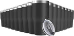 30oz Stainless Steel Travel Mug with Lid, 16 Pack Double Wall Vacuum Insulated Bulk Tumbler, Powder Coated Coffee Cup Suitable for Vehicle Cup Holders (Black) by Deitybless