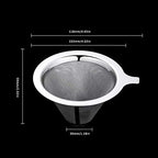Coffee Filters Reusable Double Layer Coffee Filter Stainless Steel Cone Baskets Mesh Strainer Pour Over Dripper Tools - Image 2