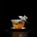 Gaiwan Tea Set Gongfu Tea Cup Hand-painted Lotus Chinese Tea Set by simeiton