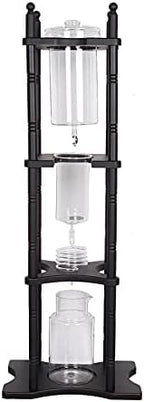 DNYSYSJ Iced Drip Coffee Maker,Cold Brew Drip Tower Iced Coffee Maker Glass Wooden Stand 2500ml 11.02x9.65x45.28inch Brown (Brown 2500ml) - Image 6
