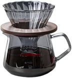 Pour Over Coffee Maker Set, High Borosilicate Glass Coffee Carafe With Filter Cup, Hand Drip Coffee Brewing Pot Server For Home Office Use(Gray,Small) by Unknown