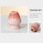 Matcha Whisk Set, 8 Pcs Japanese Ceremony Matcha Tea Powder Making Tools with Pink Bowknot Ceramic Bowl, Bamboo Whisk and Holder, Scoop, Strainer, Ideal for Mat-cha Lovers - Image 6