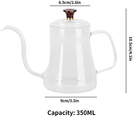flexman Pour Over Coffee Kettle, Heat Resistant Reusable High Borosilicate Glass Gooseneck Spout Coffee Tea Pot, Coffee Maker for Cafe, Restaurant, Bar, Home (350ml) - Image 5