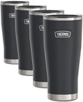 THERMOS ICON SERIES Stainless Steel Cold Tumbler with Slide Lock, 24 Ounce, Granite (Pack of 4) by Thermos