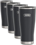 THERMOS ICON SERIES Stainless Steel Cold Tumbler with Slide Lock, 24 Ounce, Granite (Pack of 4) by Thermos