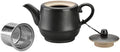 Rural Style Ceramic Teapot with Stainless Steel Infuser 16 OZ Black by NCQIXIAO