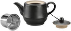 Rural Style Ceramic Teapot with Stainless Steel Infuser 16 OZ Black by NCQIXIAO