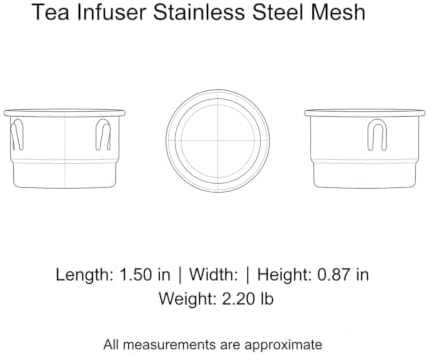 Stainless Steel Tea Infuser for Loose Leaf - Fine Mesh Strainer Fits Mugs & Cups (1.5-1.77 Inch Diameter) - Image 7