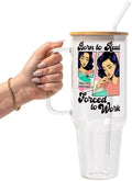 Sip-Sip Hooray! Born To Read 40oz Glass Tumbler with Lid and Straw by Sip-SipHooray