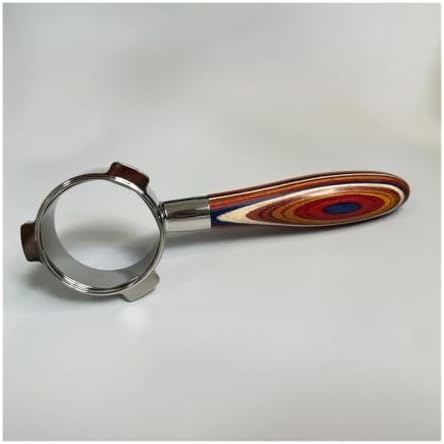 54mm 3-ear Naked Portafilter With BasketStainless Steel Bottomless Coffee Handle(L color wood,Only handle) - Image 2