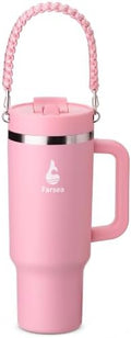 Farsea 40oz Insulated Stainless Steel Travel Tumbler with Handle & Straw by Farsea