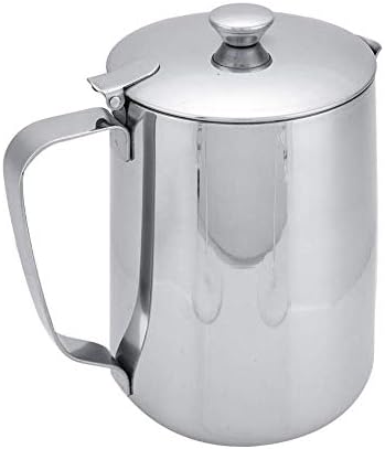 Milk Foam jugs Milk foamer Made of Stainless Steel with lid Coffee Pot Cups for Cafe Tea Shop Bars to Make Latte Art Black (1200 ml) by Unknown