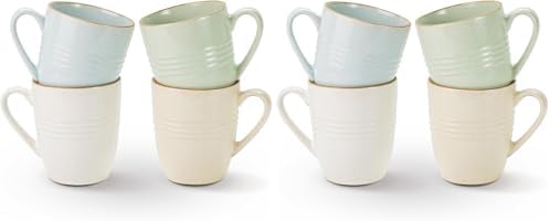 famiware Jupiter Coffee Mugs Set of 4, 14 OZ Coffee Mug, Microwave and Dishwasher Safe, Coffee Cups with Handle for Coffee, Tea, Cocoa, Milk, Multi-color (Pack of 2) by Famiware