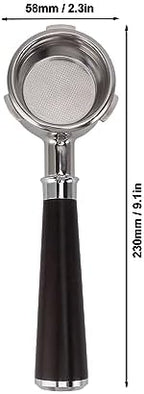 58mm Bottomless Portafilter, 3 Ear Diagnosis Tool for Home Barista Barsetto Compatible Machines Food Grade 304 Stainless Steel Solid Wood Handle 1 Pc - Image 5