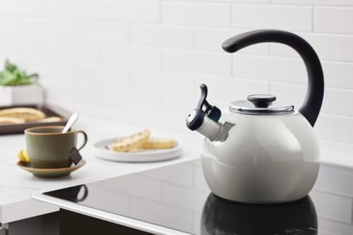 Circulon Enamel on Steel Whistling Induction Teakettle, Tea Kettle for Stovetop with Flip-Up Spout, 2-Quart, Gray - Image 7