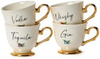 Two's Company Teacup Shot Glasses in Gift Box, Porcelain, Set of 4 - Image 3