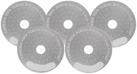 Titanium Coating Espresso Puck Screen 51/53/58.5mm Reusable Metal Filter 0.8mm Thickness Lower Shower Screen(5pcs H 58.5mm) by Unknown