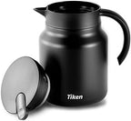 Tiken 34 Oz Thermal Coffee Carafes For Keeping Hot, Double Wall Stainless Steel Insulated Coffee Carafe, 1 Liter Beverage Pitcher (Matte Black) - Image 4