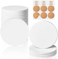 24 PCS Ceramic Tiles for Crafts, Unglazed Matte Coasters with Cork Backings by GOHDODD