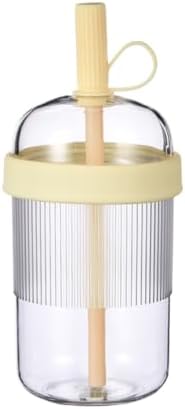 Reusable High-Clarity Copolyester Tumbler with Straw and Cap, 18oz Portable Coffee Mug with Ribbed Grip, Travel Cup for Office and Car - 540ml Multiple Colors (Cream Ivory) by Unknown