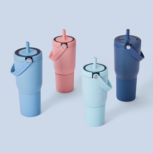 BrüMate Resa 35oz 100% Leakproof Travel Tumbler w/Handle & Straw | Flexible SoftSip Straw | Silicone Sleeve for Durability | Stainless Steel | Cup Holder & Travel Friendly Water Bottle (Blue Agave) - Image 6