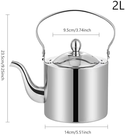 Stainless Steel Tea Kettle with Fine Filter Long Spout Boiler - Image 7