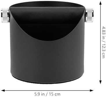 Espresso Knock Box with Large Capacity Steel Silicone Black - Image 2