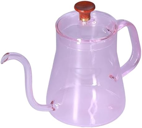Gooseneck Kettle, Glass Teapot Long Coffee Kettle High Borosilicate Gooseneck Spout Glass Coffee Pot Pour over Kettle for Home (Pink, 350ml) - Image 3
