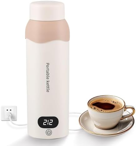 Travel Electric Kettle Small 304 Stainless Steel Portable Kettle with Automatic Shut Off & 6 Temperature Control for Coffee/Tea/Milk, 450mL Mini Hot Water Boiler by YOIDOO