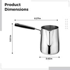 Stainless Steel Frothing Pitcher, 20.3 oz / 600 ml 304 Grade Milk Steaming Pitcher with Heat-Resistant Handle, Non Spill Spout, Milk and Coffee Warmer for Espresso, Latte Art - Image 2