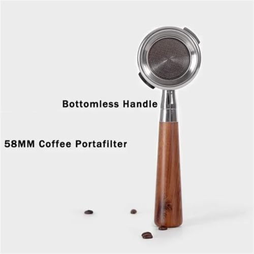 58mm Filter,Compatible With GAGGIA,Coffee Machine Bottomless Coffee Portafilter Home Espresso Solid Wood Handle Barista Tool filter basket(58mm-H) - Image 3