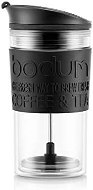 Bodum Insulated 11102-01s Piston Cup with Hinged Lid, 0.35 Litre, Black, Transparent, Plastic, 8.9 cm - Image 2