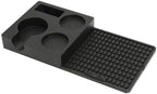 Coffee Tamper Base Made Of Food Grade Silicone Material Featuring Raised Organizer Section Textured Pad Multiple Molded Recesses Circular, Black by Unknown
