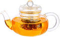 Glass Teapot 10oz with Vertical Stripes Clear Tea Kettle with Removable Glass Infuser 300ml Pumpkin Shape Tea Pot for Loose Leaf Teapot by Unknown