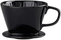 Reusable Over Coffee Maker Ceramic Portable Dripper Flat Bottom Brewing Filter Cone Travel(Black-Large) by Unknown