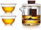 Removable Small Transparent Glass teapot Home Tea Maker with Infuser Tea Set Simple Tea Kettle 200ml/7.0oz Cleanable (With Cup) by Unknown