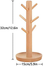 LIU- Wooden Mug Tree Holder Tabletop Cup Holder Stand,Coffee Cup and Teacup Storage Organizer, for Kitchen Counter - Image 3