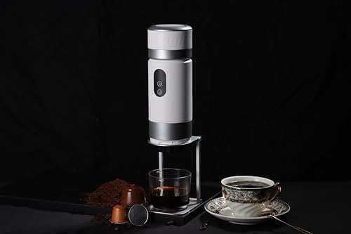 Portable Coffee Maker KF-JN-03 with Digital Display & 20 BAR Pressure – Hot & Cold Brew, Compatible with Coffee Grounds and Capsules, Compact Single-Serve Design with Transparent Cup & 60ml Tank - Image 6