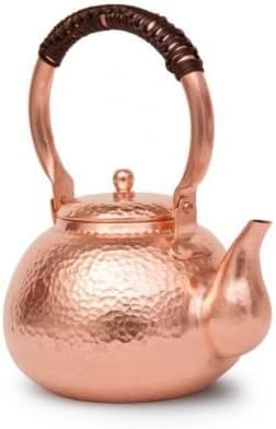kowaku Copper Kettle Teapot Water Boiler Pitcher With Compact Rounded Form And Secure Handle Thickened Copper Alloy For Efficient Suitable for stovetop use teatime kitchen counter 1.3L by kowaku